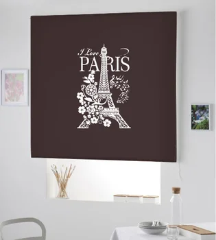 

Blind Iroa roll with drawing/Love Paris! ROLLER BLINDS TRANSLUCENT! (CHOCOLATE 100X175)