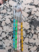 5Pcs Nail Art Brush Tools Set Acrílico UV Gel Builder Pintura Dibujo Pinceles Bolígrafos Herramienta de Empuje de Cutículas Colorido