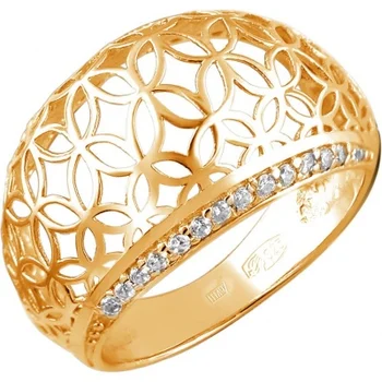 

Esthete ring with 28 cubic zirconia with gold plated