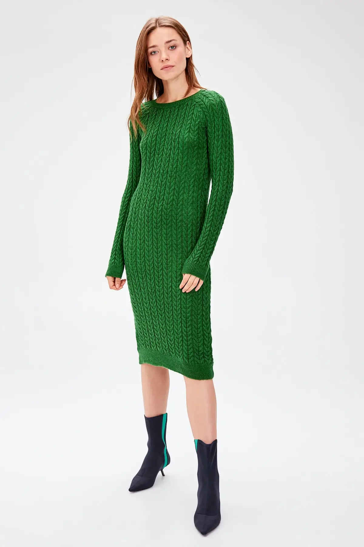 Women Mesh Patterned Knitwear Dress