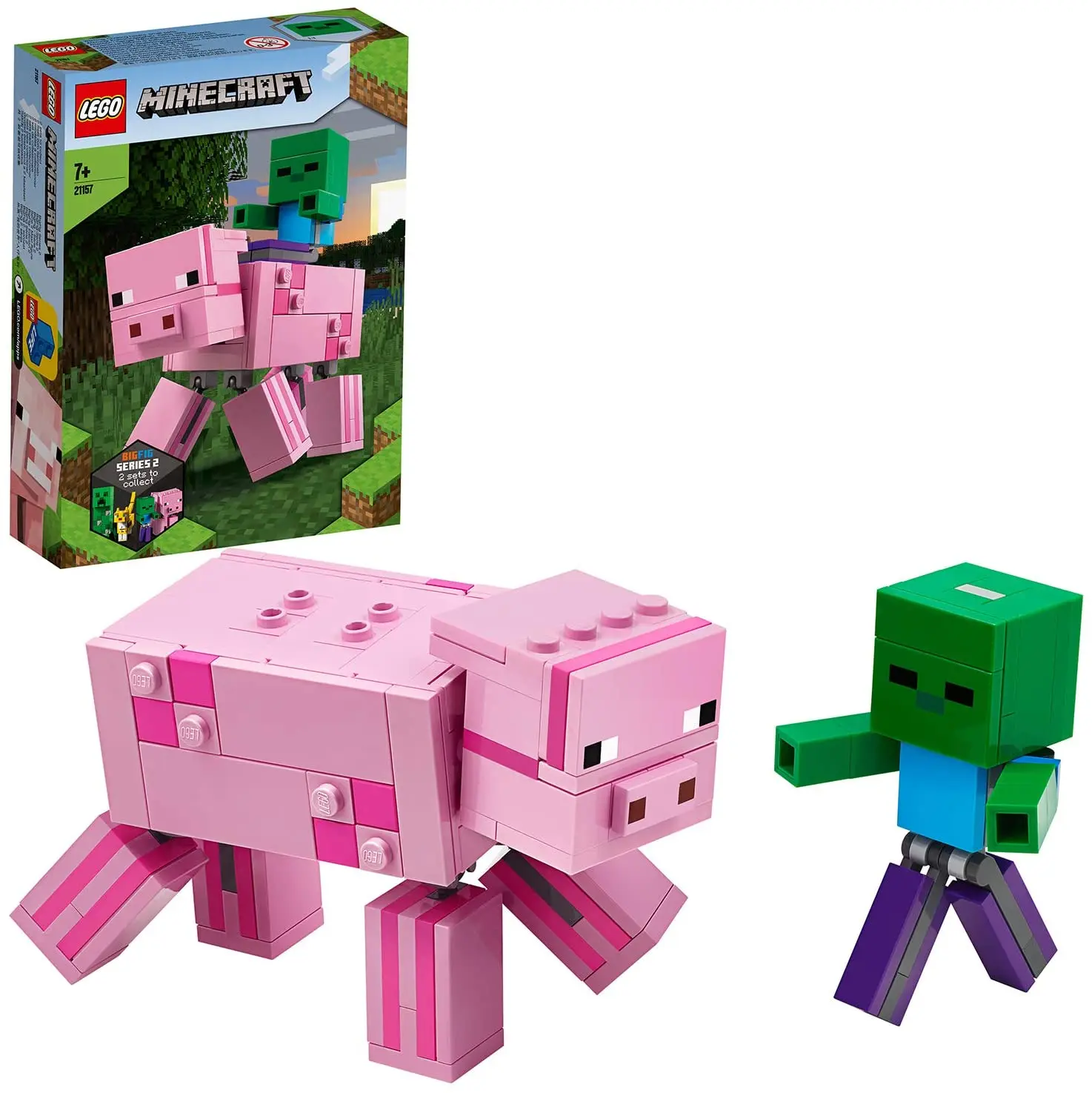 Лего Minecrafted BigFig с принтом в виде поросенка для маленьких зомби оригинальный