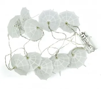 

037189 String lights 10 LED umbrella with batteries for outdoor 210cm