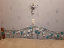 Garland-Lights String Fairy-Lights-Decoration Cotton-Ball Xmas Wedding-Party Holiday