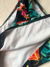 Bikini con estampado de hojas para mujer, traje de baño Sexy con Tanga, conjunto de Bikinis con aumento de cintura alta, ropa de baño 2020