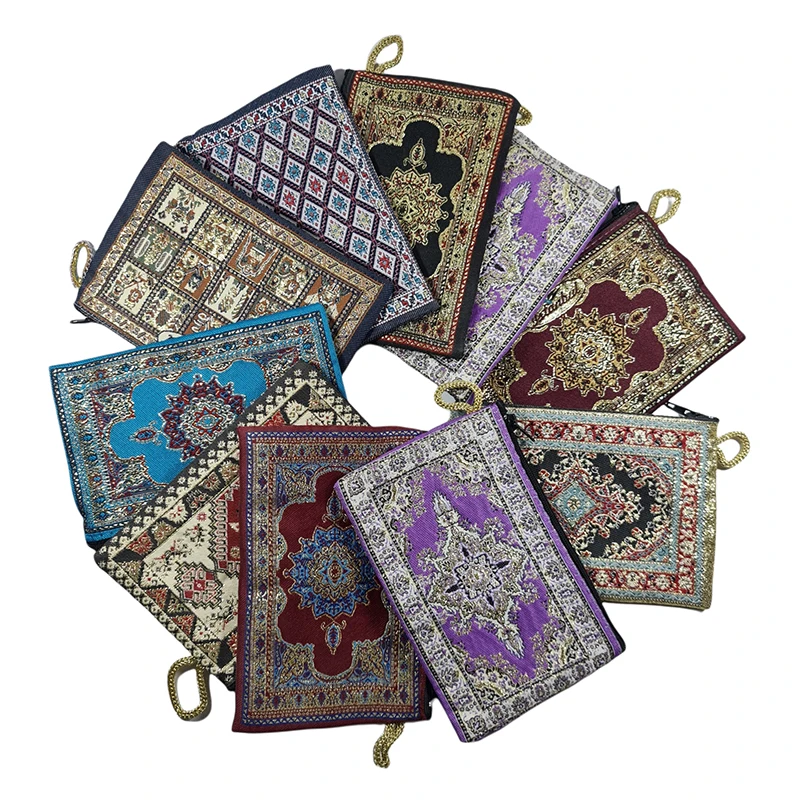 Turkish Carpet Rug Design Authentic Zip Purse Wallet Handbag