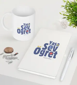 

Personalized Age Love Teach White Notebook Pen Mug Seti-2