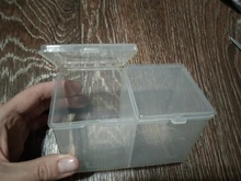 Doble las redes transparente hoja de algodón contenedor de almacenamiento caso maquillaje organizador-recipiente para algodones recipiente para bastoncillos