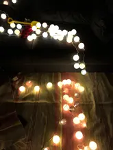 Garland-Lights String Fairy-Lights-Decoration Cotton-Ball Xmas Wedding-Party Holiday