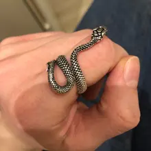 Gothic Retro Exaggerated Spirit Snake Rings for women Punk Wind Snake-Shaped Nightclub