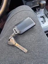 Funda de fibra de carbono para llave de coche, cubierta para MITSUBISHI OUTLANDER 3 Lancer 10 L200 ASX Colt Pajero sport ECLIPSE CROSS con llavero