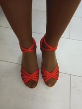 Zapatos de salón de baile latino para mujeres/niñas/señoras, Tango y Salsa, tacón alto, satén, Blanco PU, rojo, profesional, nuevo