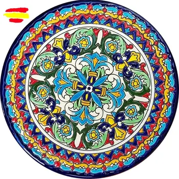 

Ceramic plate 21 cm. /8.3 inch diameter - Ceramics glazed up handmade - Made in Spain - ARTECER - MIJASCERAMIC -