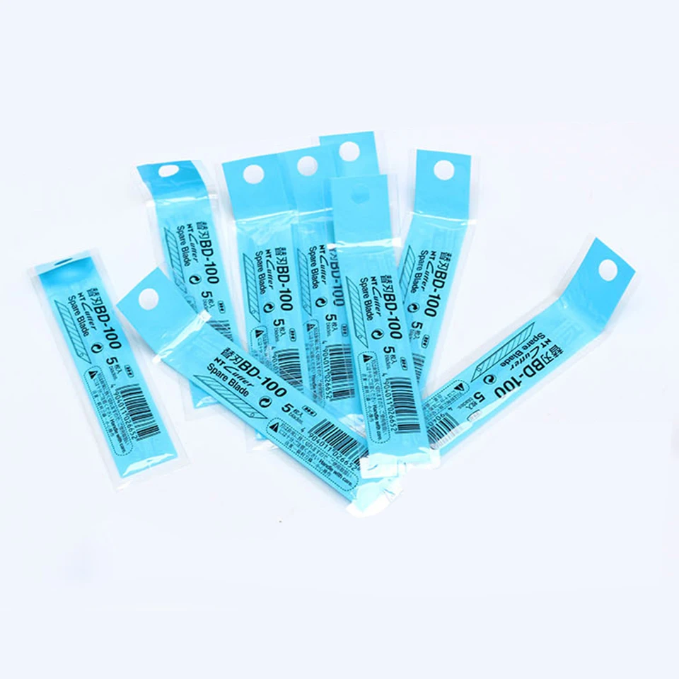 50팩 일본산 NT 커터 블레이드 BD-100 - 전문가용 30 °   9mm 비닐 랩 및 자동차 틴트 커팅 도구 교체용 블레이드