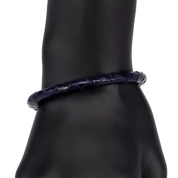 

Leather bracelet (genuine leather, magnetic lock, blue) 55433