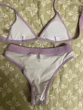 INGAGA juego de Bikini estilo Push Up trajes de baño de alta cintura traje de baño mujeres acanalado Bikini trajes de baño, Bikini brasileño púrpura 2021 bañistas