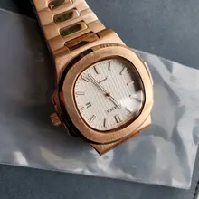 PLADEN-Reloj de pulsera de cuarzo para hombre, de negocios, de lujo, a la moda, correa de acero inoxidable, azul degradado, reloj calendario a prueba de agua