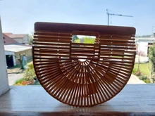 Bolso tejido de paja para mujer, bolso de marca de diseñador, a la moda, portátil, de lujo, tejido de bambú, 2021