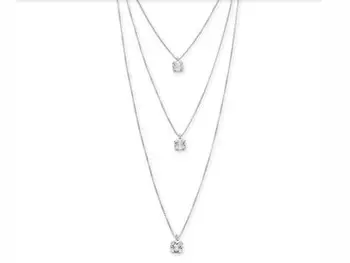 

Three-round silver choker with three Swarovski centers