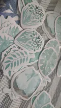 45 unids/pack verde menta cuarderno de recortes con pegatinas decorativas palo etiqueta diario pegatinas papelería pegatinas para álbum