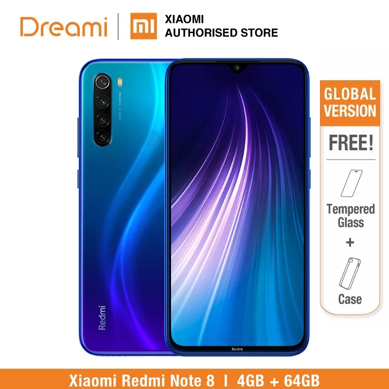 Blue 64GB Глобальная версия Redmi Note 8 64 Гб rom 4 Гб ram(Совершенно новая и запечатанная), note8 64 ГБ - Цвет: Blue 64GB