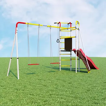 

Children's sports complex for cottages Romana islet plus (with plywood swings)