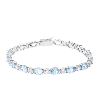 

Silver Bracelet with Topaz and cubic zirconia sunlight sample 925 test