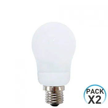 

Pack 2 CFL bulbs low spherical consumption E27 7W 336lm 2700K Dayron