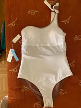 One-Piece Swimsuit Bathing-Suits CUPSHE Sexy Monokini White One-Shoulder Women Girls