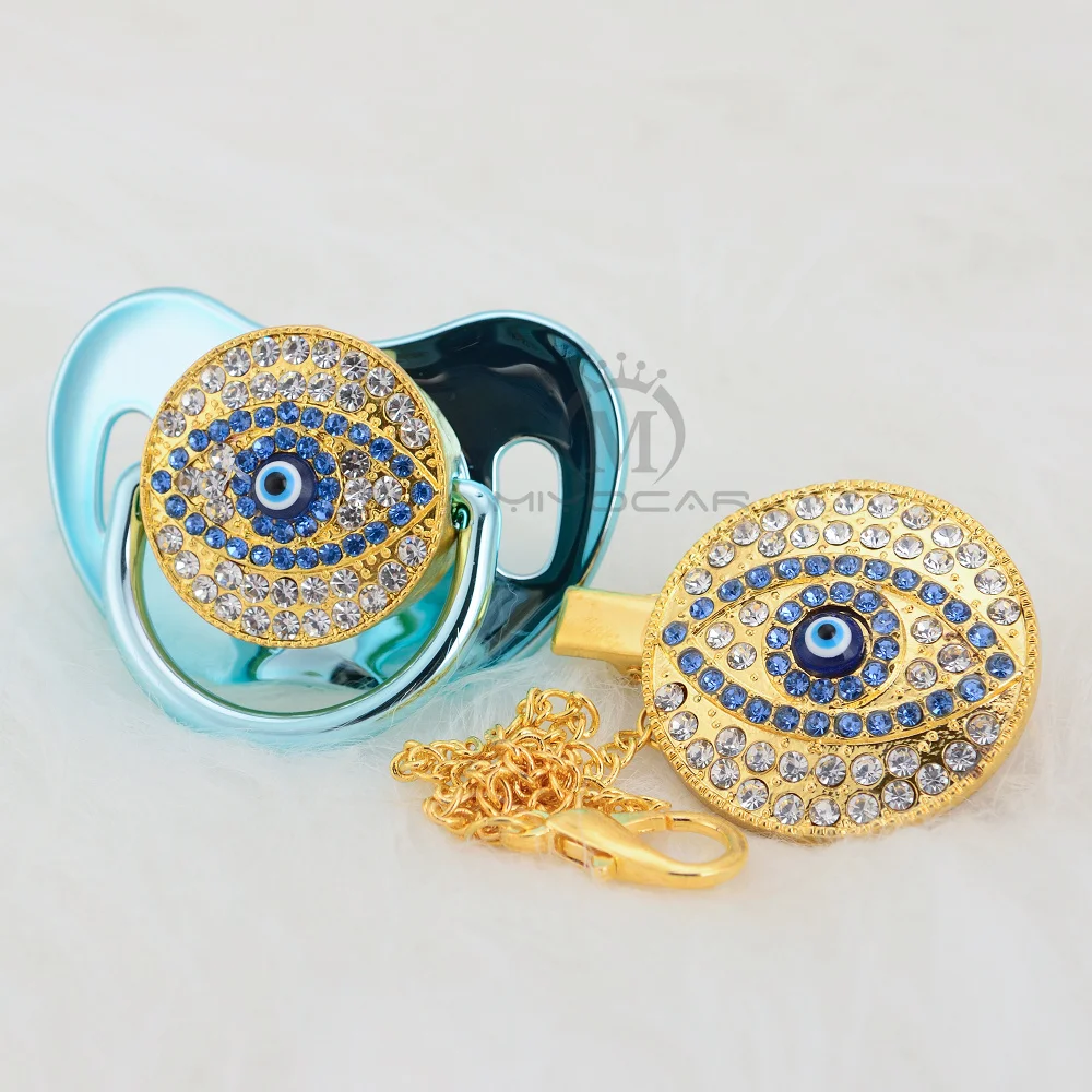 MIYOCAR Bling evil eye пустышка и зажим набор пустышка держатель цепи bling blue lovely eye пустышка уникальный дизайн AEYE-1