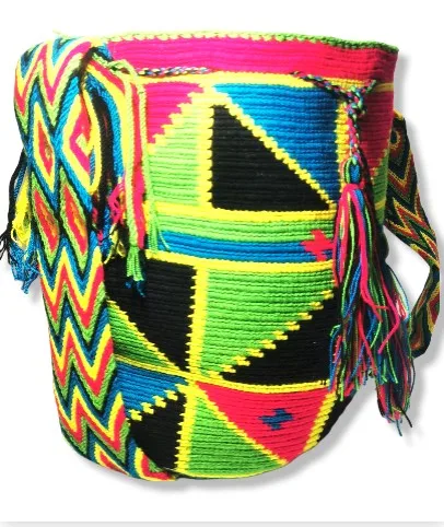 Bolsos Colombianos mochilas Wayuu, tanto para mujer para hombre. Auténticos bolsos, hechos con ayuda de pequeña maquinaria por las tribus aborígenes,|Bolsas con cordón| - AliExpress