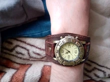 Reloj Retro de correa de cuero con hebilla para hombre, reloj Masculino, estilo Punk, Retro, Simple, ancho, marrón