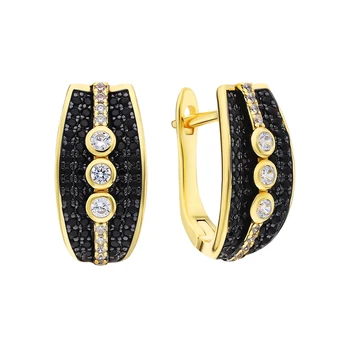 

Silver earrings with nanocrystal and cubic zirconia sunlight sample 925