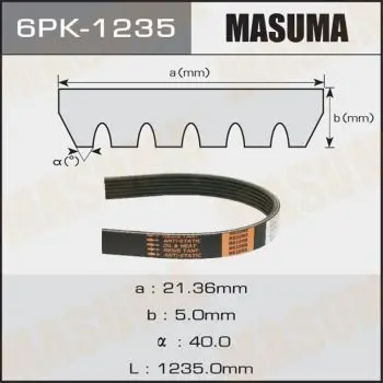 Ремень поликлиновой Toyota Camry 2.2D 92-98 MASUMA 6PK1235