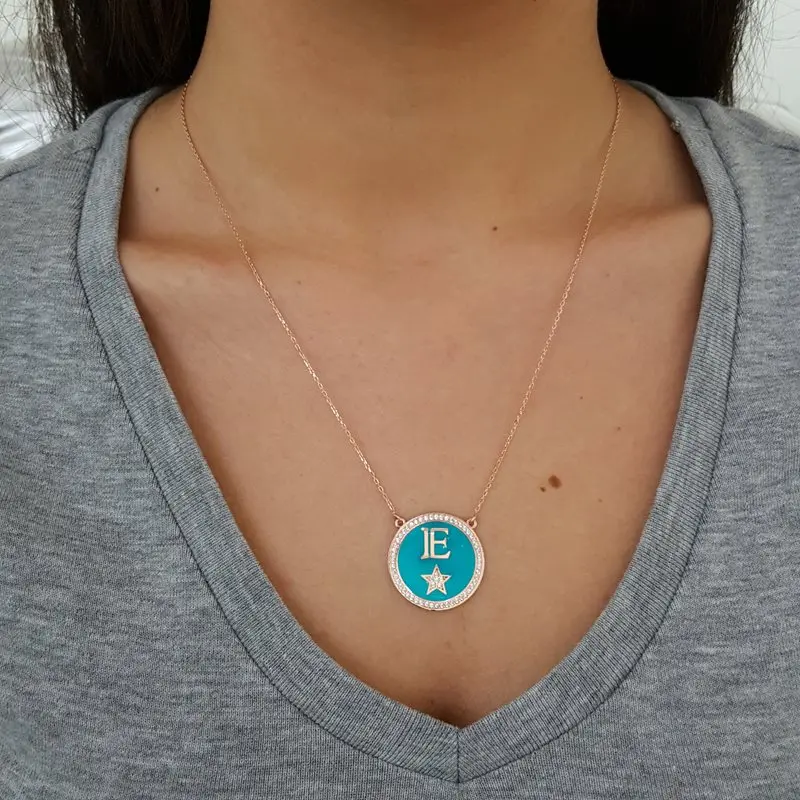Ожерелье с надписью &quotE" ожерелье &quotId" индивидуальное изображением