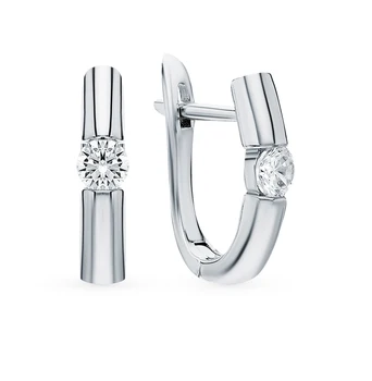 

Silver earrings with cubic zirconia sunlight sample 925