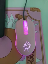 Ratón óptico retroiluminado de color rosa para ordenador, Mouse silencioso con cable, moda Sailor Moon, 2400DPI