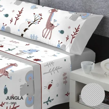 

Sheet set Fabric JUNGLE Gray Catotex 90x190 cm