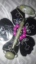 Rodillo masajeador Facial doble cabezas de piedra de Jade Estiramiento Facial manos la piel del cuerpo de relajación de belleza para delgazar piel sana, herramientas para el cuidado de