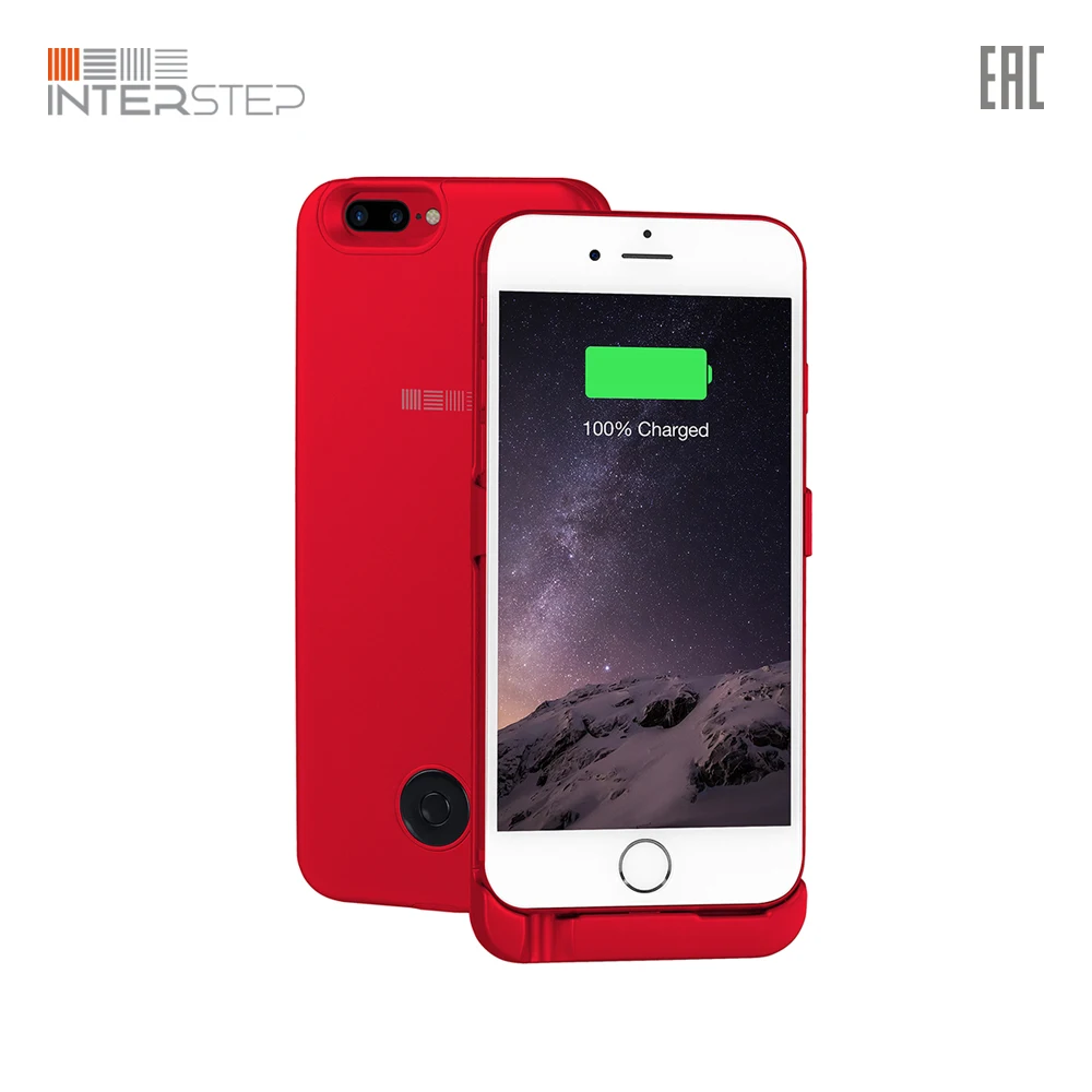 Чехол-аккумулятор INTERSTEP для iPhone 8P/7P/6Plus 5000мАч красный | Мобильные телефоны и