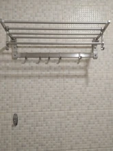 Hanger Towel-Rack Frap Silver Aluminum with Hooks F808 Wall-Mounted Surface-Towel Adjustable