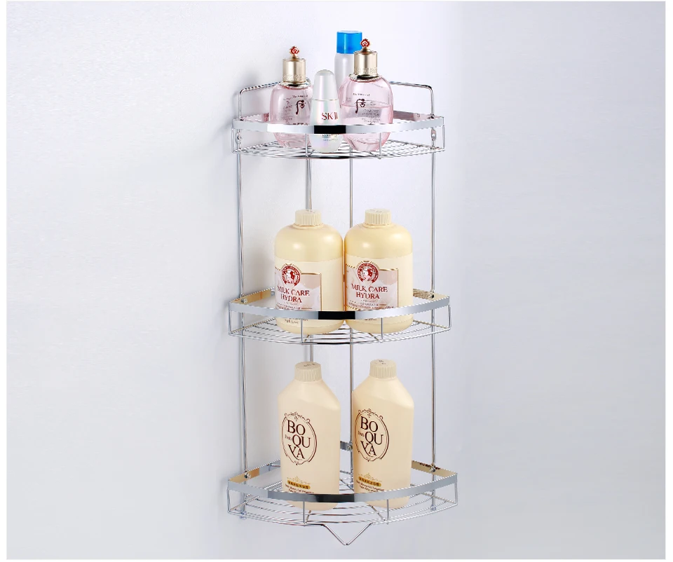 Potato Bathroom Shower Shelf Corner Shampoo Soap Cosmetic Basket Holder Hot Sale 2 Layer Triangular Rack Storage Organizer p329