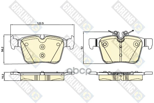 Колодки Тормозные Mercedes W205 14- Задние Girling 6120712 Girling арт. 6120712