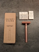 HAWARD-maquinilla de afeitar de doble filo para hombre y mujer, maquinilla de afeitar Manual clásica para la depilación, 20 hojas de afeitar, oro rosa