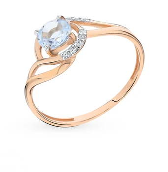 

Gold ring with Topaz and cubic zirconia sunlight sample 585