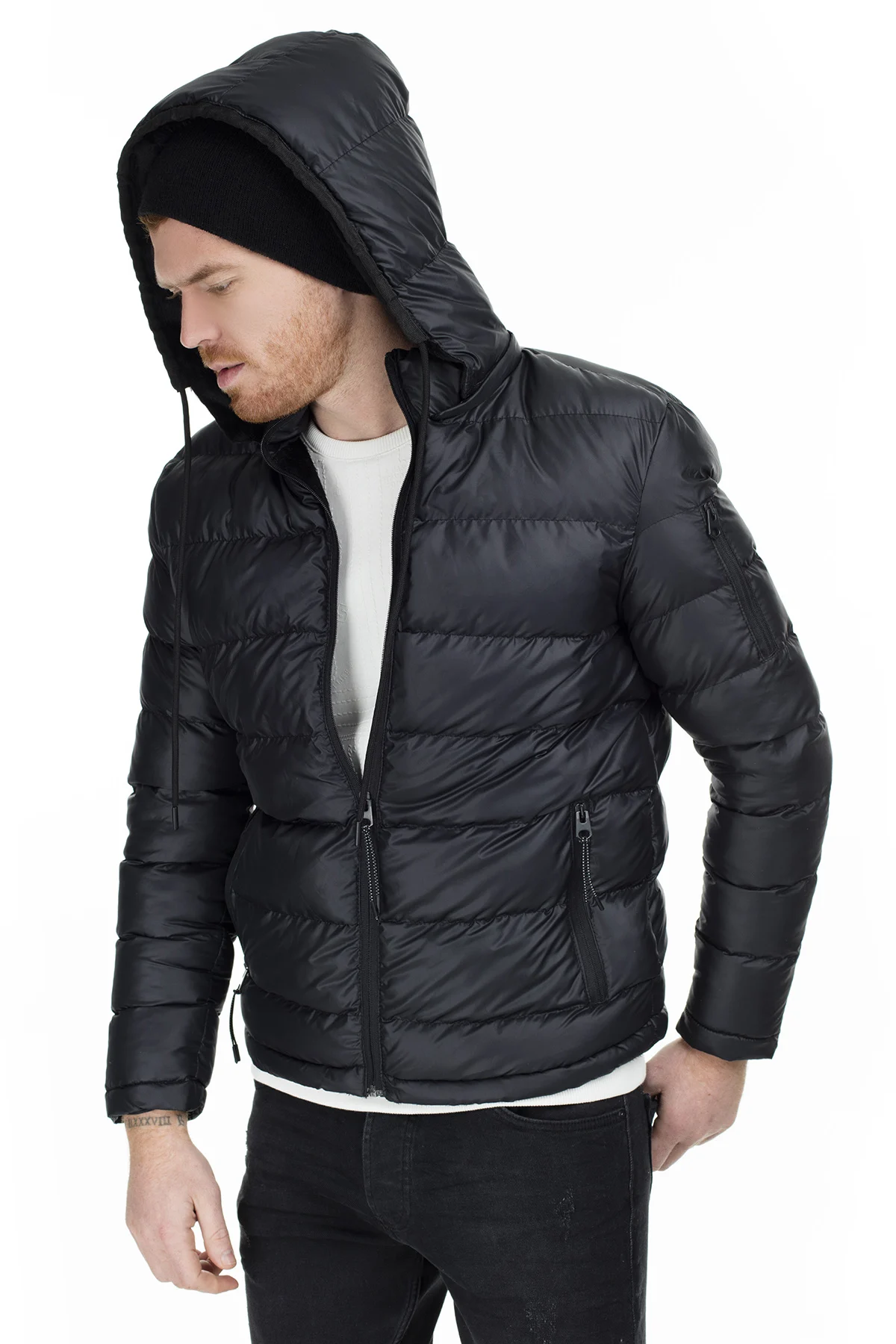 Пике Slim Fit с капюшоном пальто мужские пальто 497IVAN