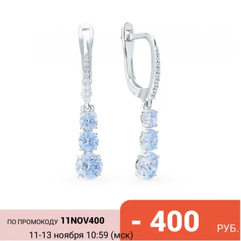 

Silver earrings with cubic zirconia sunlight sample 925