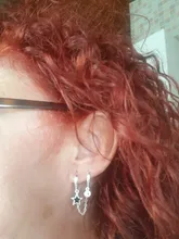 Pendientes de aro de Plata de Ley 925 para mujer, colgante de estrella hueco de circón Simple, joyería para mujer, regalos de fiesta, S-E786