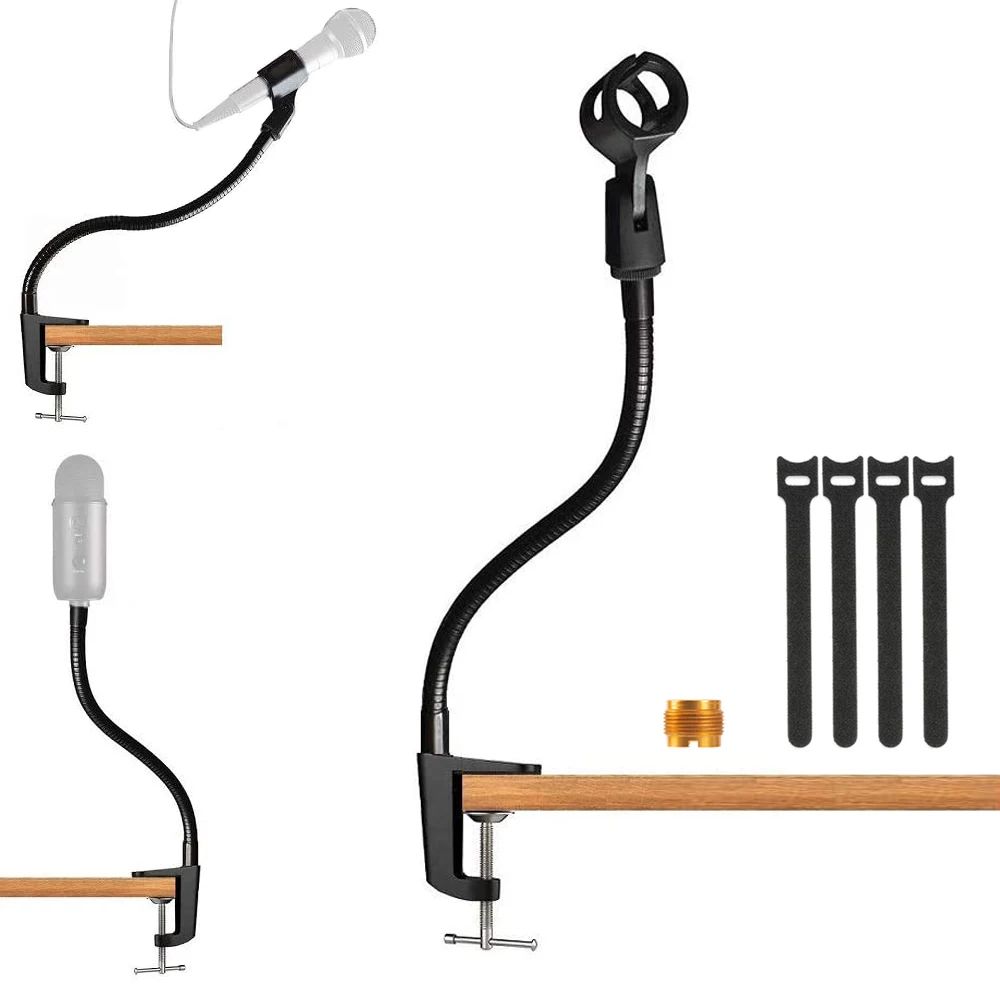 Microphone Stand For Blue Yeti Snowball 360 Adjustable Flexible Gooseneck Desktop Mic Stands Holder with Heavy Duty Desk Clamp - ANKUX Tech Co., Ltd