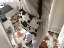 Bolso cruzado con estampado de leopardo para mujer, bandolera tipo mensajero suave de felpa, a la moda, para Otoño e Invierno