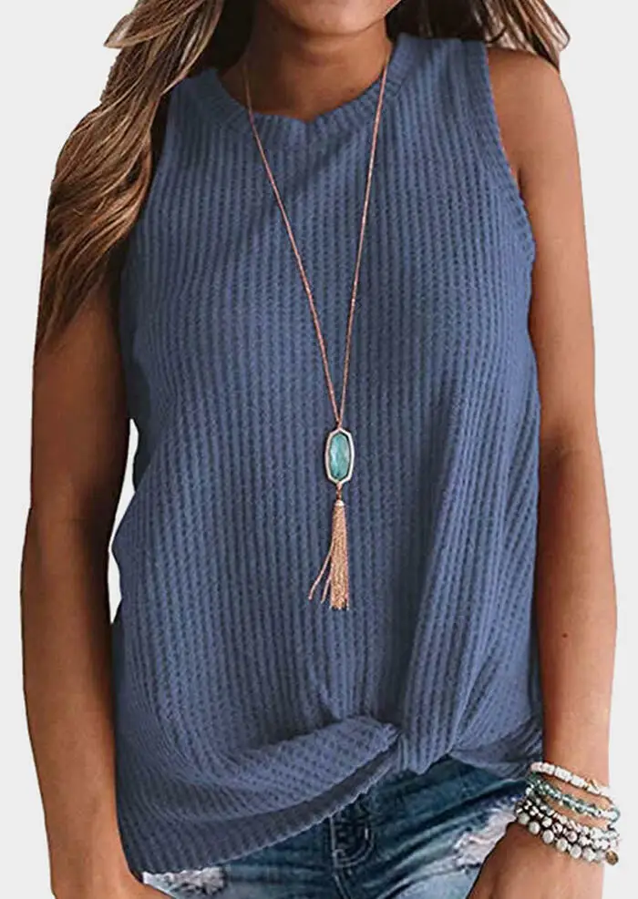 Women Summer Harajuku Sleeveless festival Tops Solid Twist Tank without Necklace Female Lady Ulzzang Tee Korean Oversized